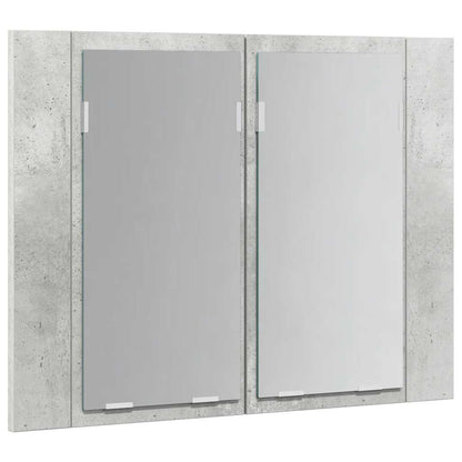 Led Mirror Cabinet | Concrete grey | Engineered wood | 60 x 12 x 45 cm