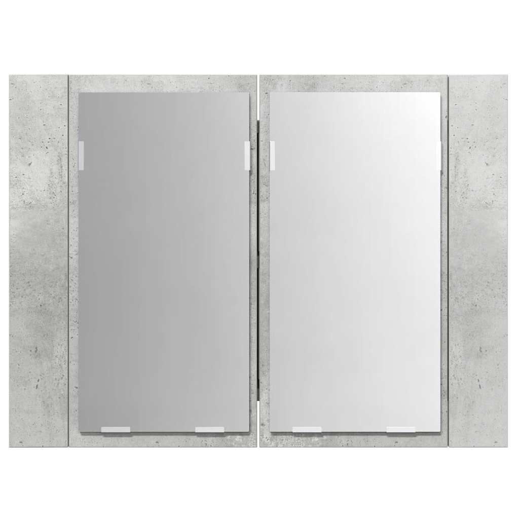 Led Mirror Cabinet | Concrete grey | Engineered wood | 60 x 12 x 45 cm