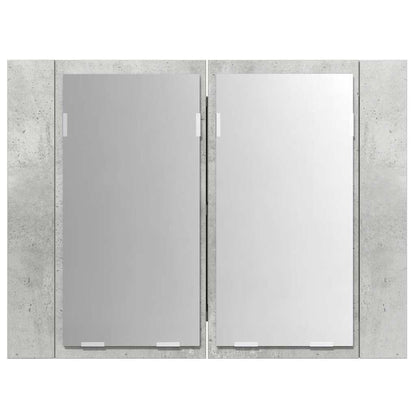Led Mirror Cabinet | Concrete grey | Engineered wood | 60 x 12 x 45 cm
