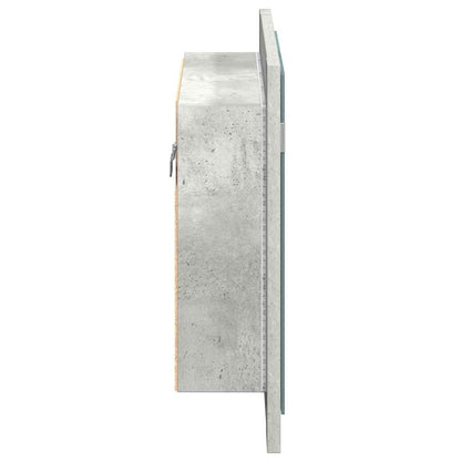 Led Mirror Cabinet | Concrete grey | Engineered wood | 60 x 12 x 45 cm