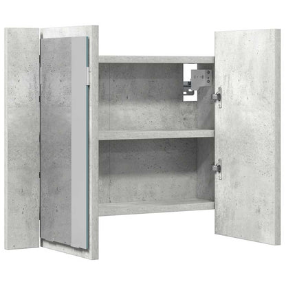 Led Mirror Cabinet | Concrete grey | Engineered wood | 60 x 12 x 45 cm