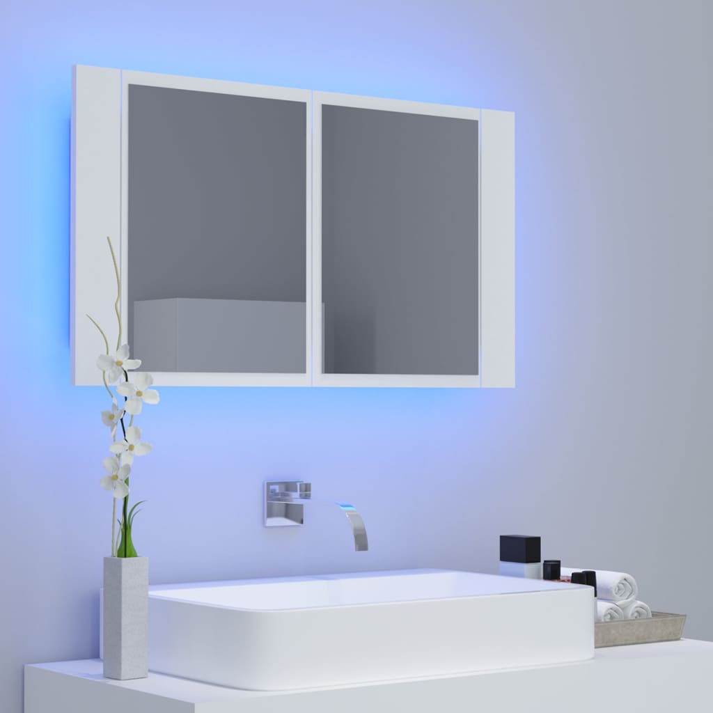 Led Mirror Cabinet | White | Engineered wood, acrylic | 80x12x45 cm