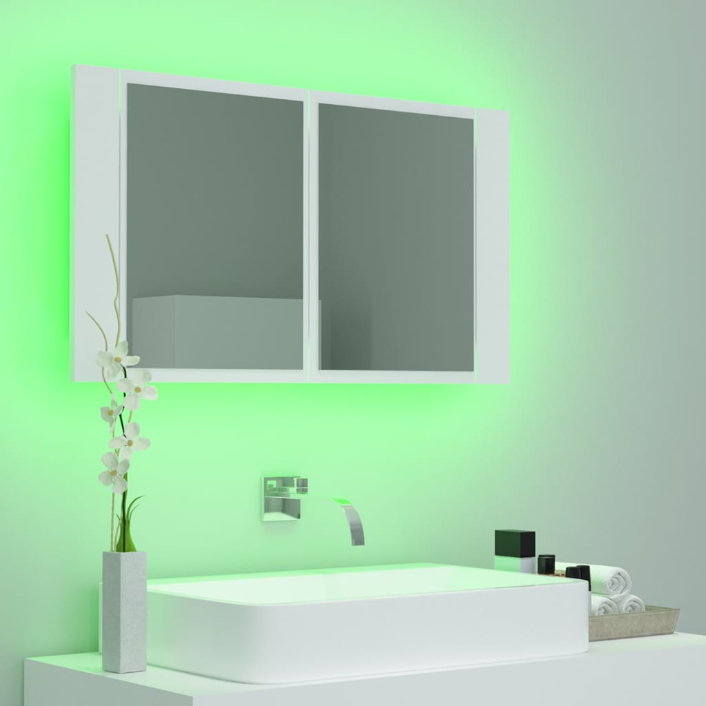 Led Mirror Cabinet | White | Engineered wood, acrylic | 80x12x45 cm