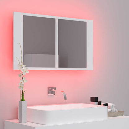 Led Mirror Cabinet | White | Engineered wood, acrylic | 80x12x45 cm