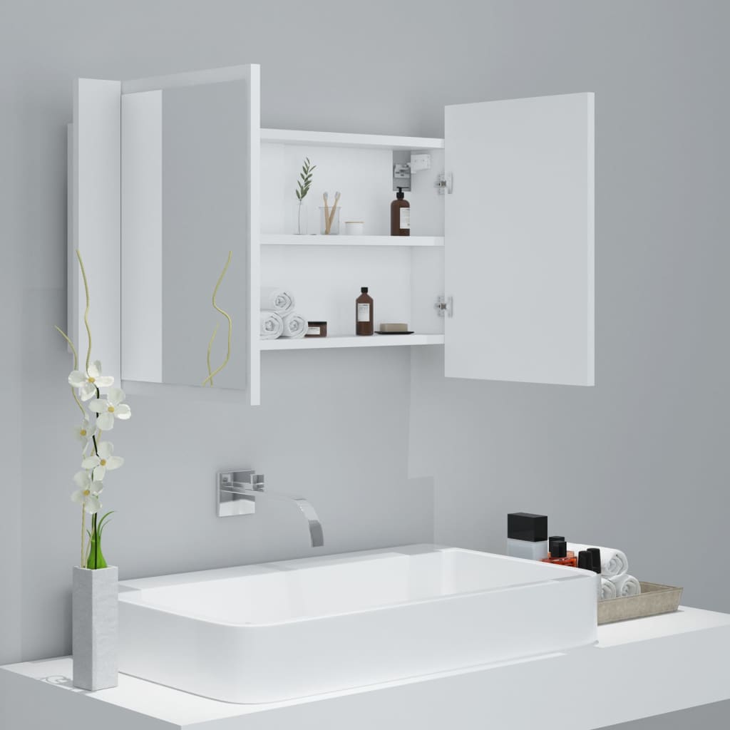 Led Mirror Cabinet | White | Engineered wood, acrylic | 80x12x45 cm