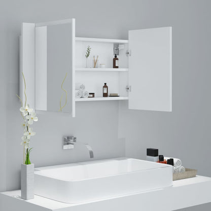 Led Mirror Cabinet | White | Engineered wood, acrylic | 80x12x45 cm