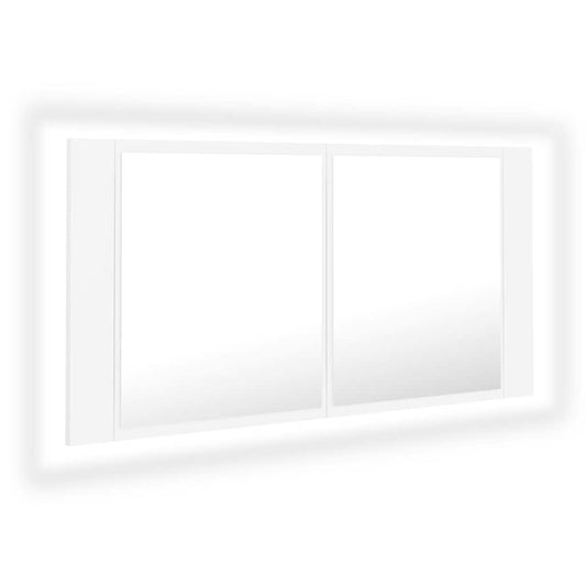 Led Mirror Cabinet | White | Engineered wood, acrylic | 90 x 12 x 45 cm