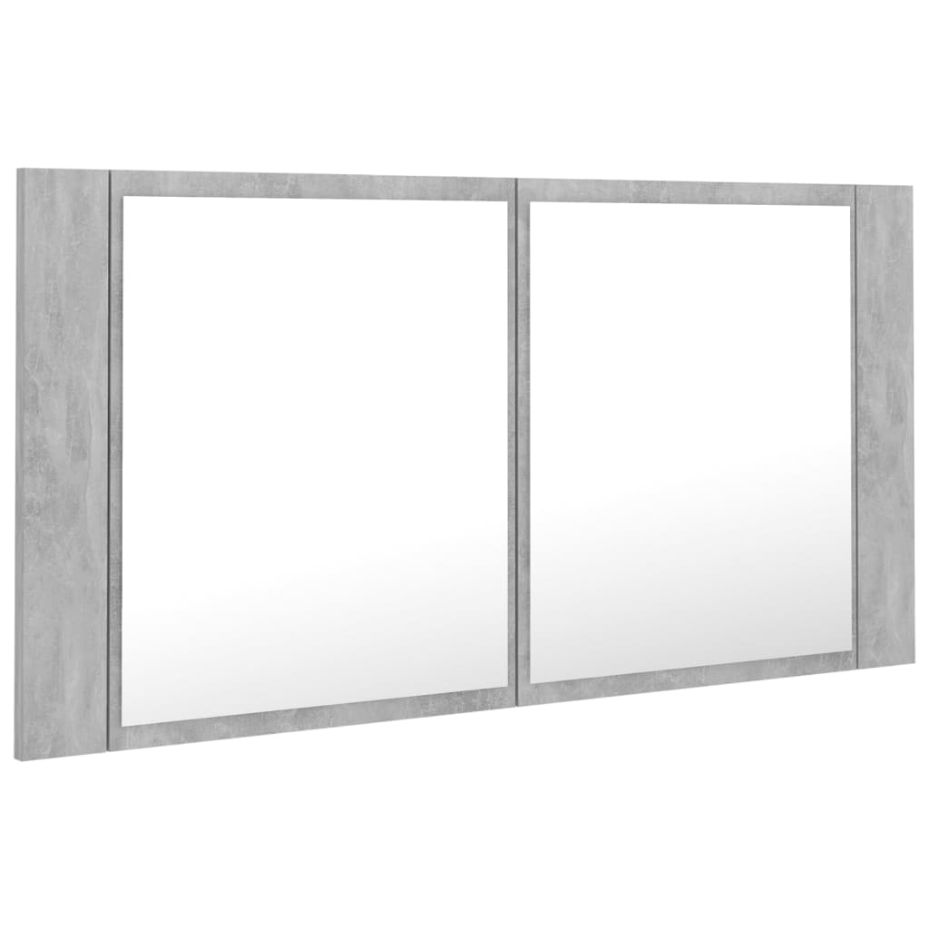 Led Mirror Cabinet | Concrete grey | Engineered wood, Acrylic