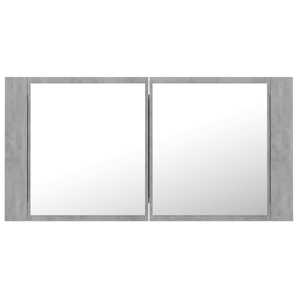 Led Mirror Cabinet | Concrete grey | Engineered wood, Acrylic