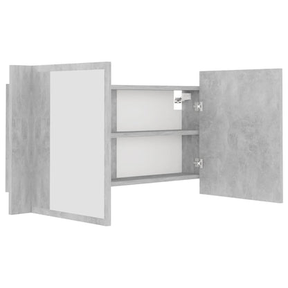 Led Mirror Cabinet | Concrete grey | Engineered wood, Acrylic