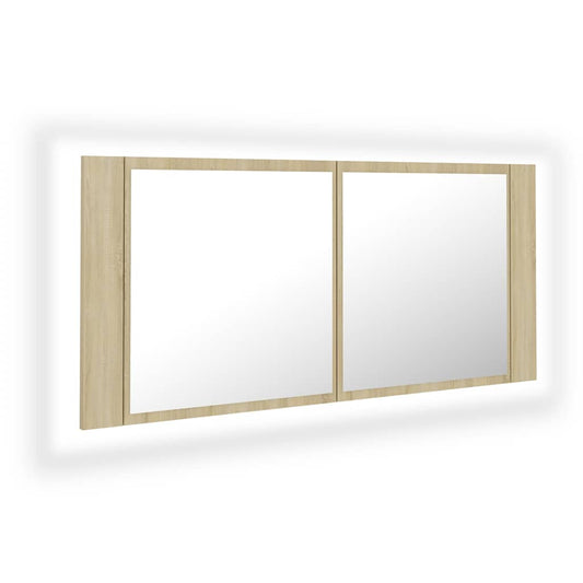 Led Mirror Cabinet | Sonoma Oak | Engineered wood, acrylic | Medium