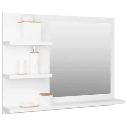 Bathroom Mirror White 23.6"x4.1"x17.7" Engineered Wood
