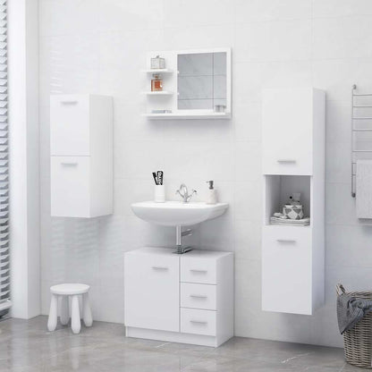 Bathroom Mirror White 23.6"x4.1"x17.7" Engineered Wood