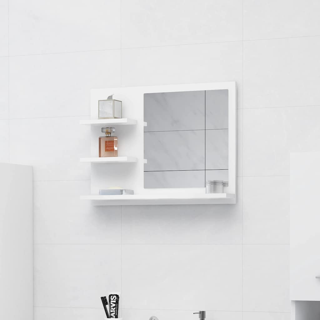 Bathroom Mirror White 23.6"x4.1"x17.7" Engineered Wood