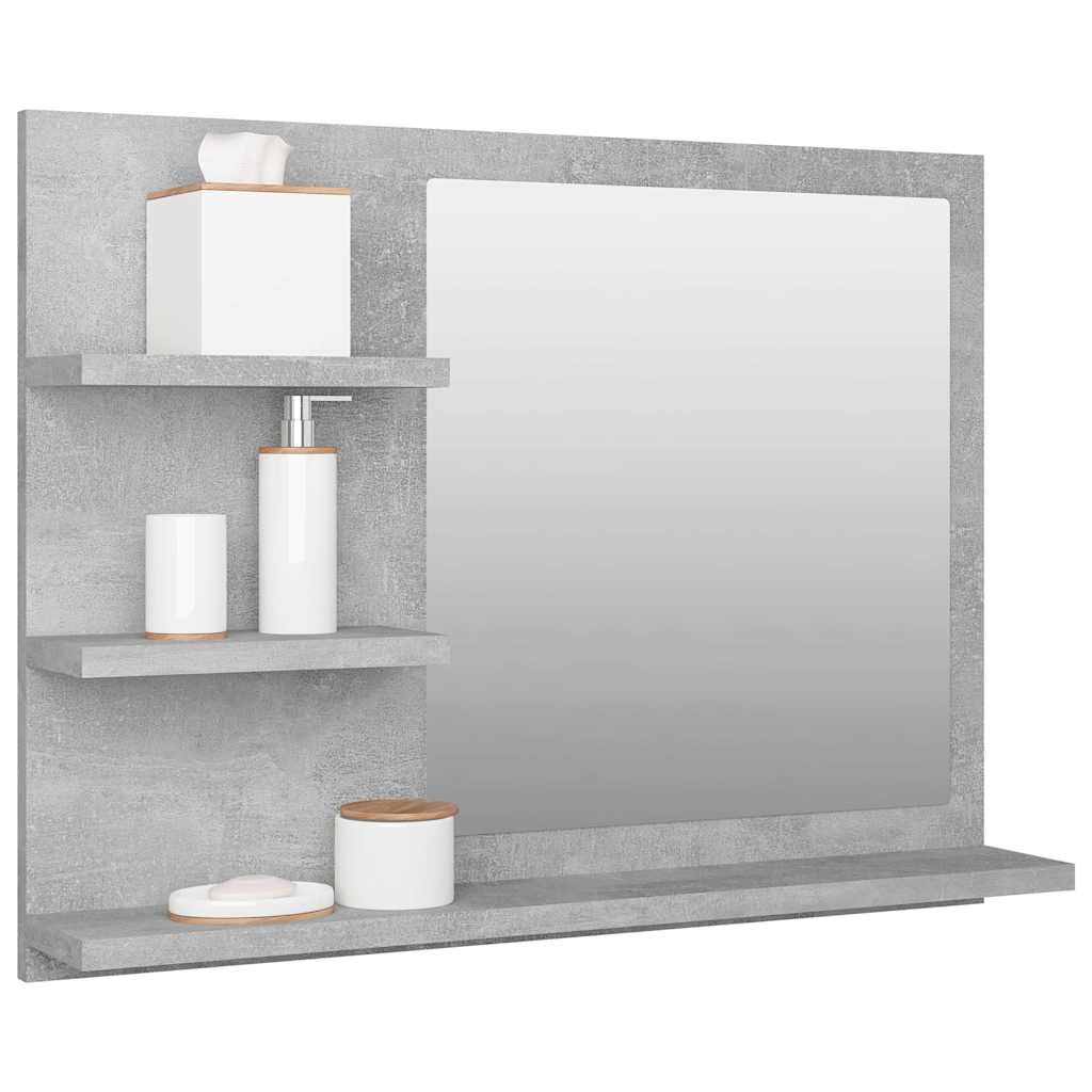 Bathroom Mirror Concrete Grey 60x10.5x45 cm Engineered Wood