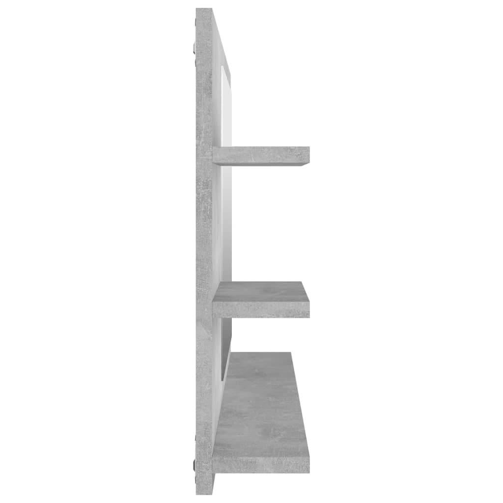 Bathroom Mirror Concrete Grey 90x10.5x45 cm Engineered Wood