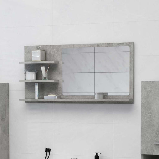 Mirror | Concrete Grey | Engineered Wood, Acrylic | Bathroom Mirror