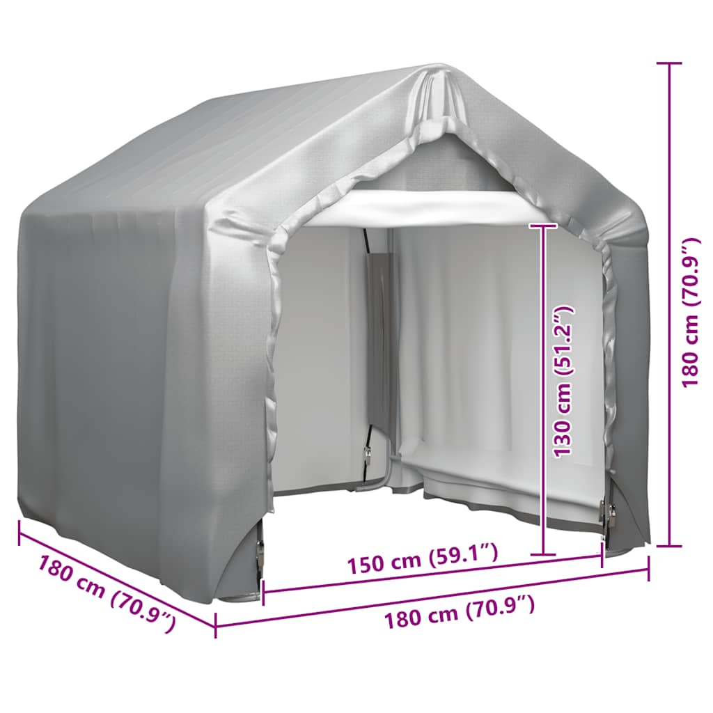 Storage Tent Grey 180x180 cm Galvanised Steel