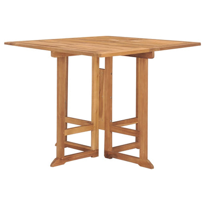 5 Piece Folding Patio Dining Set Solid Teak Wood