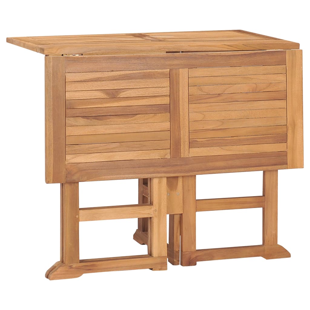 5 Piece Folding Patio Dining Set Solid Teak Wood