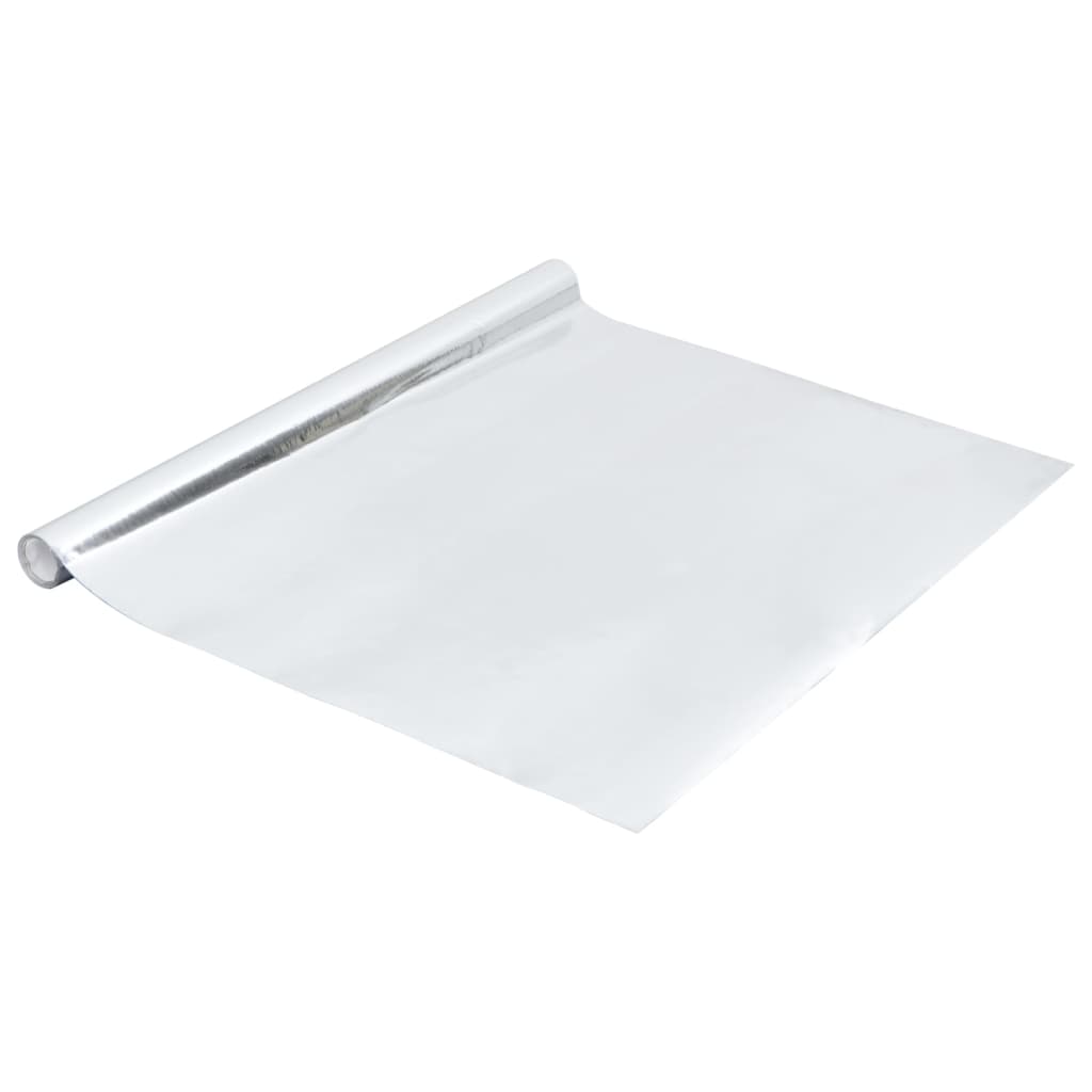 Self-adhesive Furniture Film High Gloss Silver 500x90 cm PVC