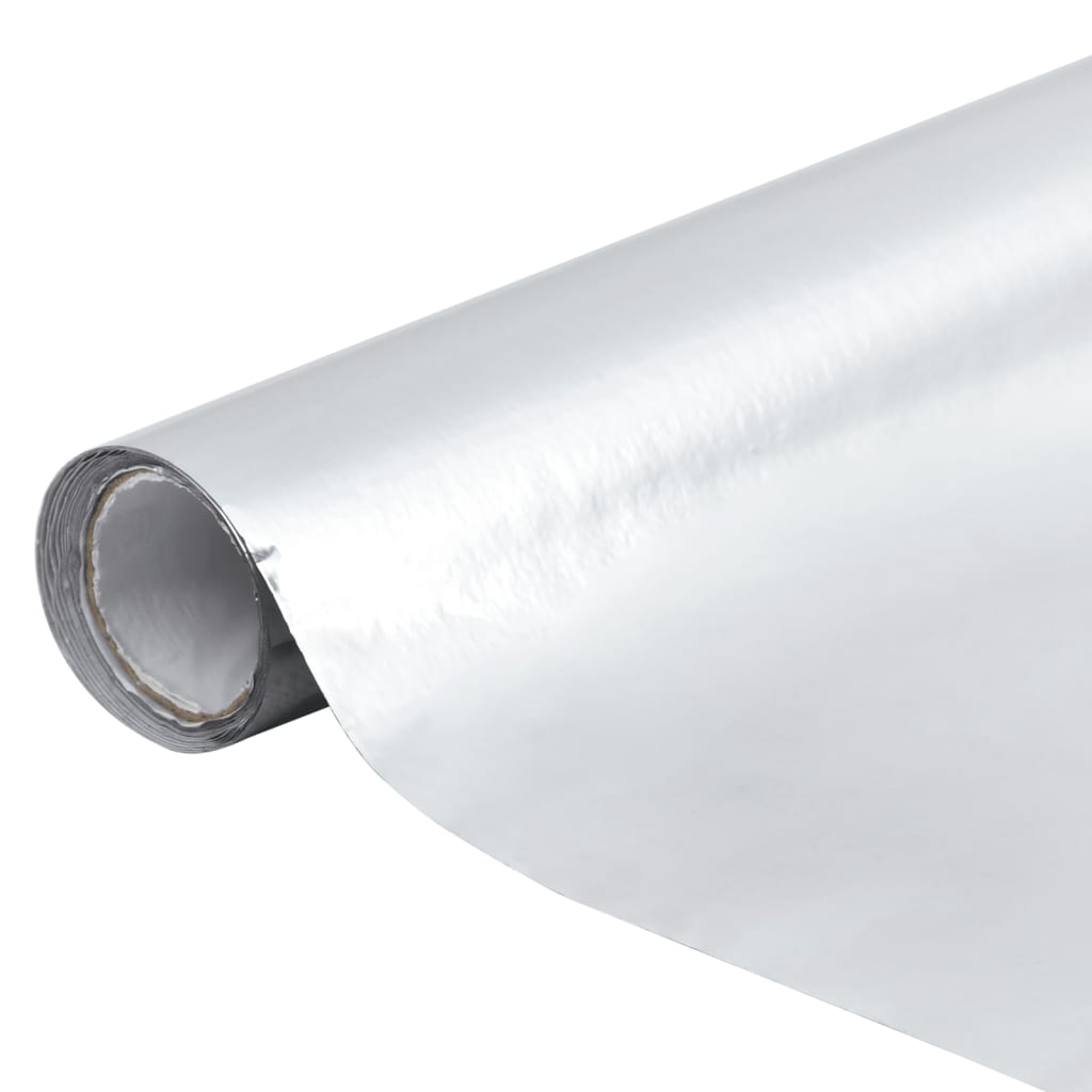 Self-adhesive Furniture Film High Gloss Silver 500x90 cm PVC