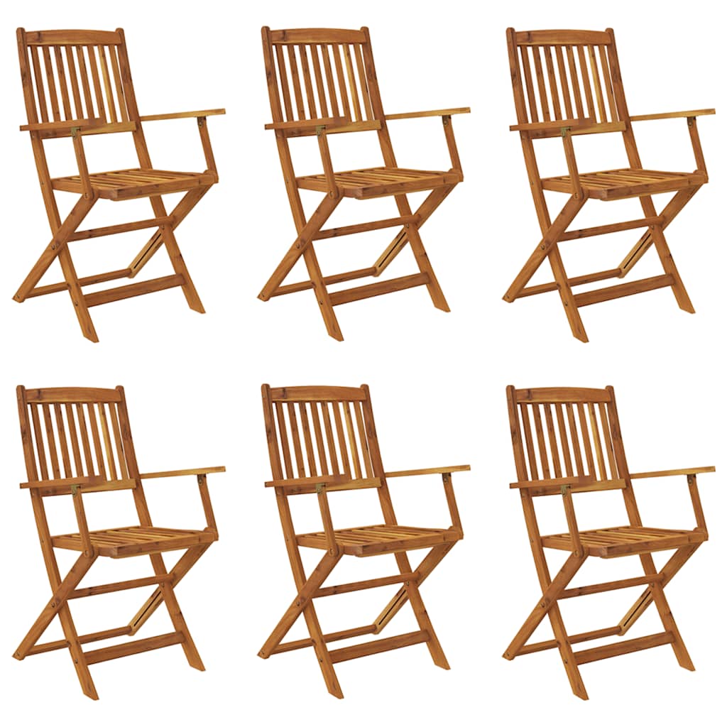 7 Piece Folding Garden Dining Set Solid Acacia Wood