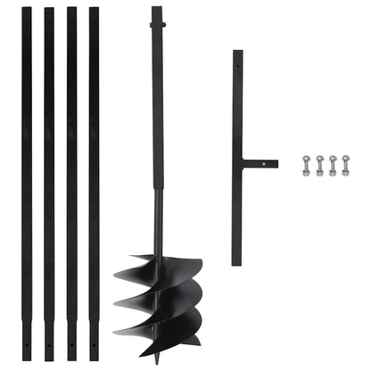 Ground Drill with Handle 250 mm with Extension Tube 4 m Steel