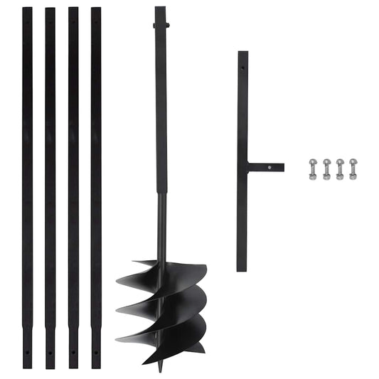 Ground Drill with Handle 250 mm with Extension Tube 4 m Steel