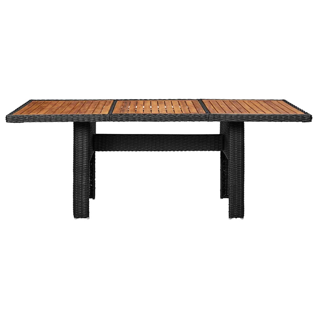 7 Piece Patio Dining Set Poly Rattan Black