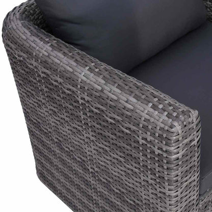 9 Piece Patio Lounge Set with Cushions Poly Rattan Gray