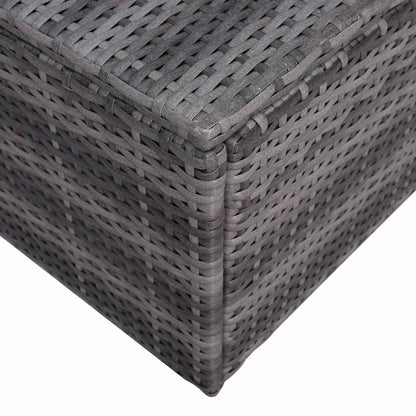 9 Piece Patio Lounge Set with Cushions Poly Rattan Gray