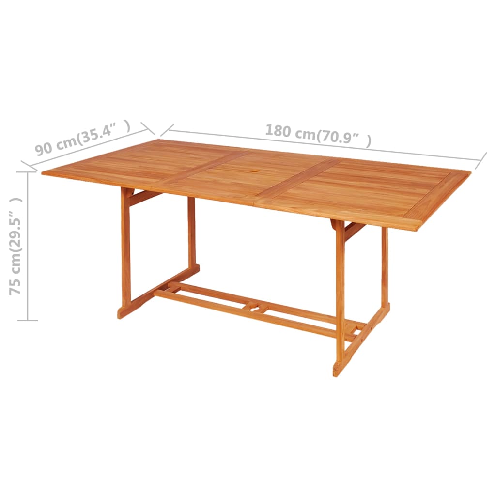 Garden Dining Set | Warm teak brown | Solid Teak Wood | Large | Foldable