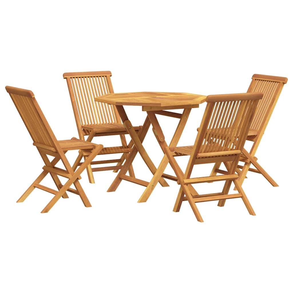 5 Piece Garden Dining Set Solid Teak Wood