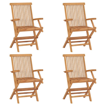 5 Piece Garden Dining Set Solid Teak Wood