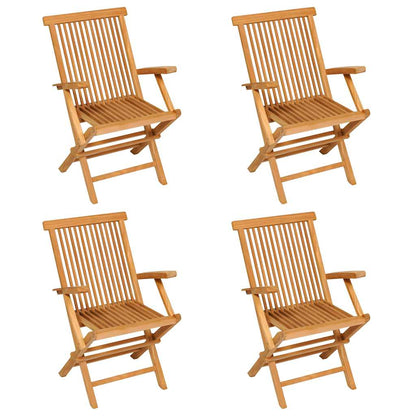 Garden Dining Set | Warm brown | Fine sanded teak hardwood | Foldable