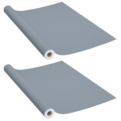 Self-adhesive Furniture Films 2 pcs Grey 500x90 cm PVC