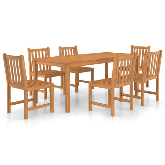 7 Piece Garden Dining Set 180x90 cm Solid Teak Wood