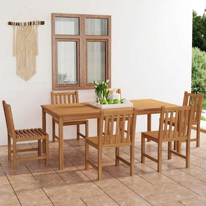 Garden Dining Set | Natural Teak | Large | Seats 7 | Rectangular