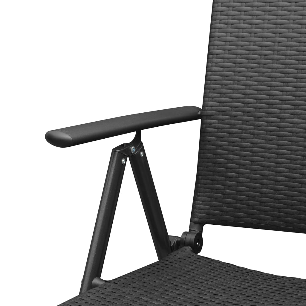 Dining Set | Black and Brown | PE rattan, WPC, Aluminium | Compact
