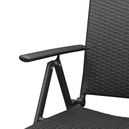 Dining Set | Black and Brown | PE rattan, WPC, Aluminium | Compact