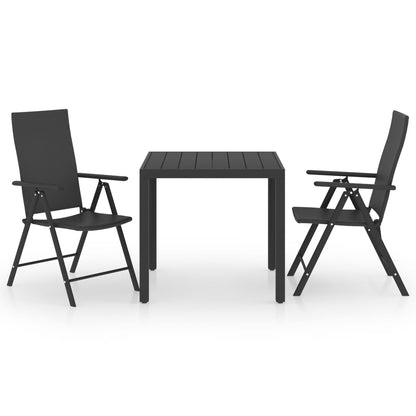 Dining Set | Black | Aluminium, PE Rattan, WPC | Medium | Foldable