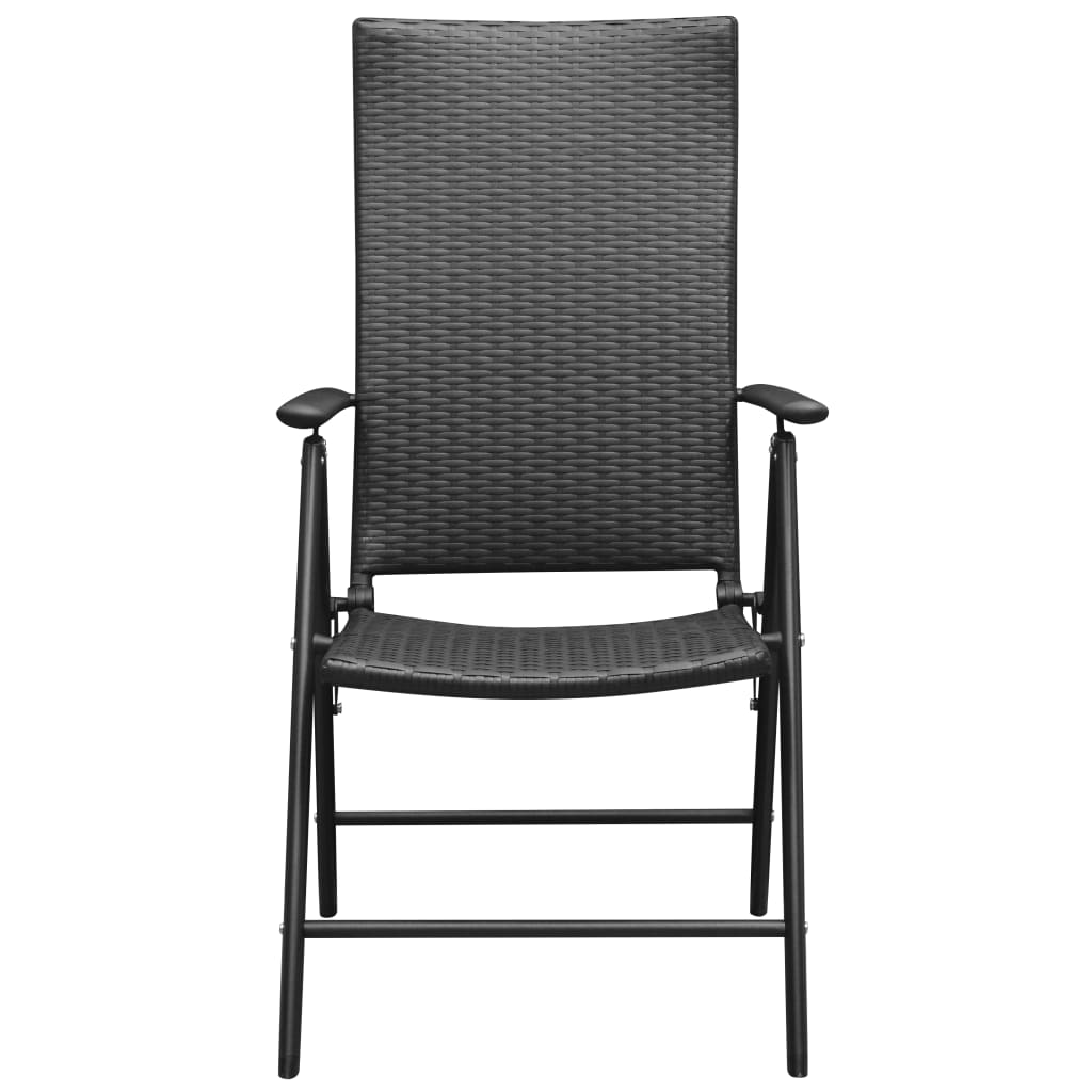 Dining Set | Black | Aluminium, PE Rattan, WPC | Medium | Foldable