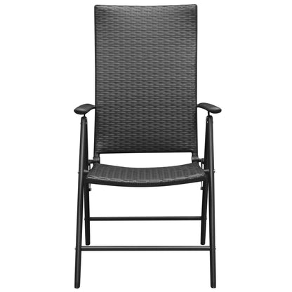 Dining Set | Black | Aluminium, PE Rattan, WPC | Medium | Foldable