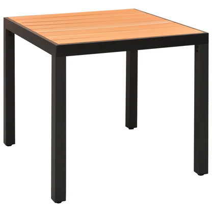 Dining Set | Black and Brown | PE Rattan, WPC, Aluminium | Medium