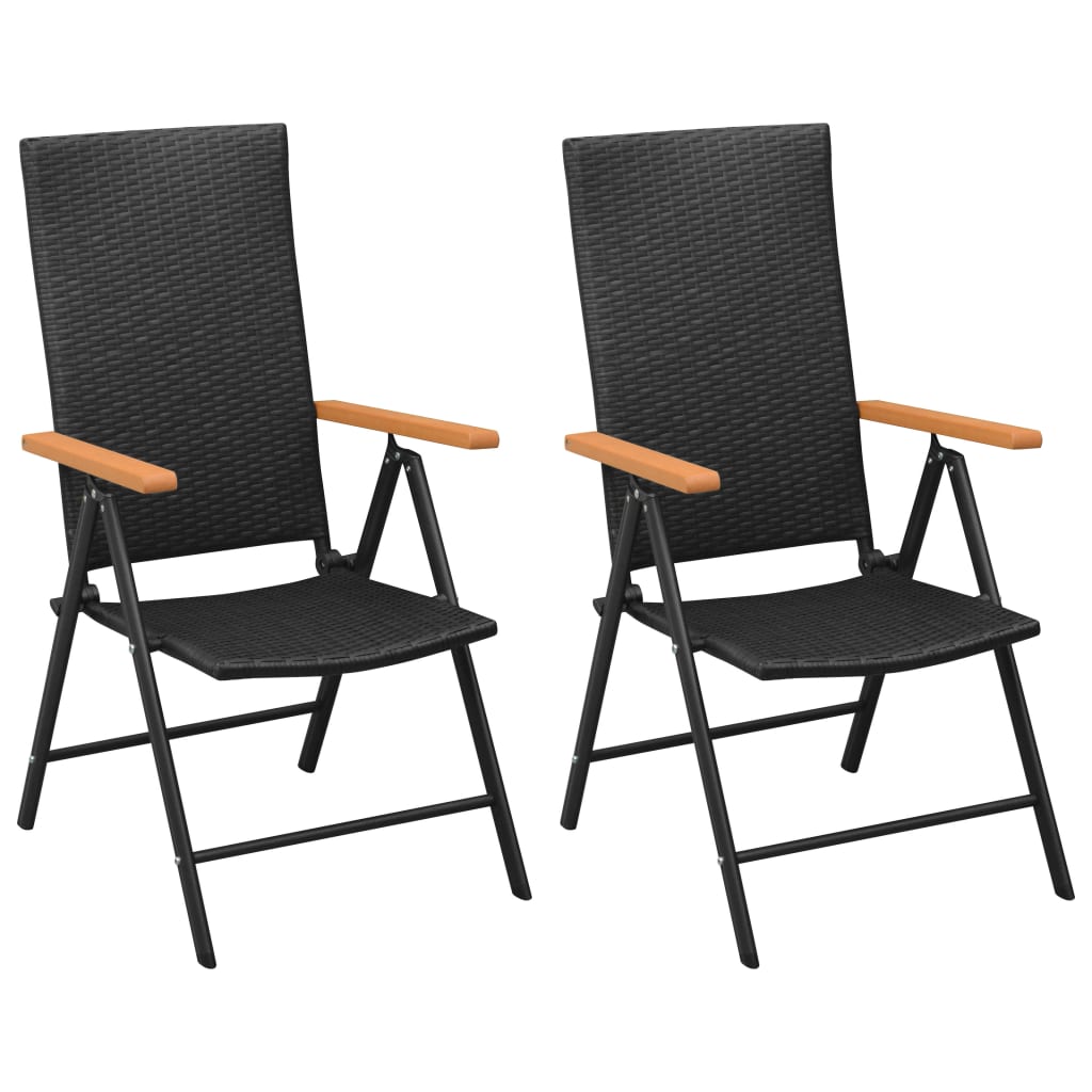 Dining Set | Black, Brown | PE rattan, WPC, aluminium | Small