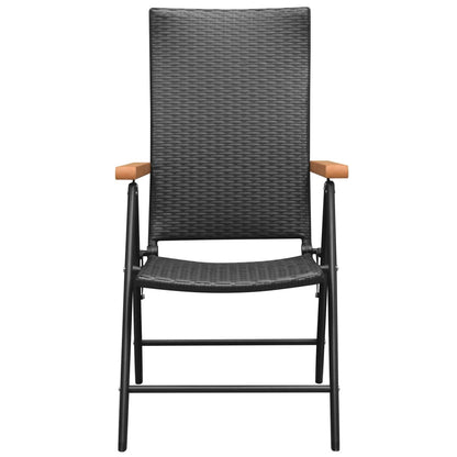 Dining Set | Black, Brown | PE rattan, WPC, aluminium | Small
