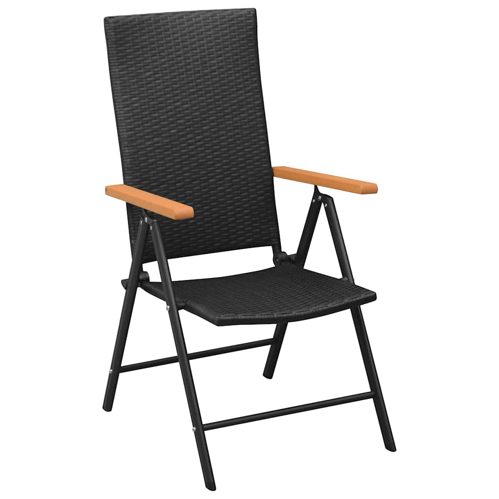 Dining Set | Black and Brown | PE Rattan, WPC, Steel, Glass | Standard