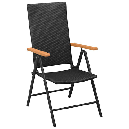 5 Piece Patio Dining Set Black and Brown