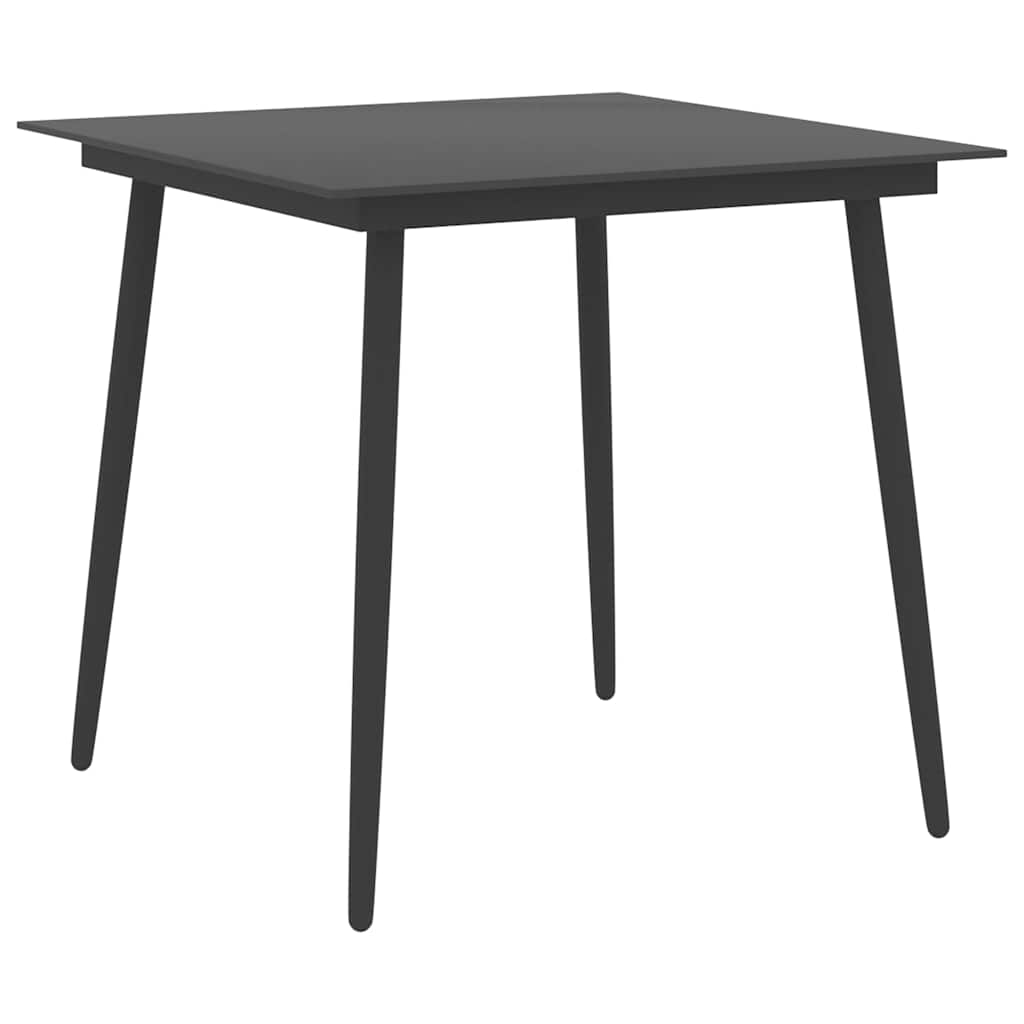 5 Piece Patio Dining Set Black and Brown